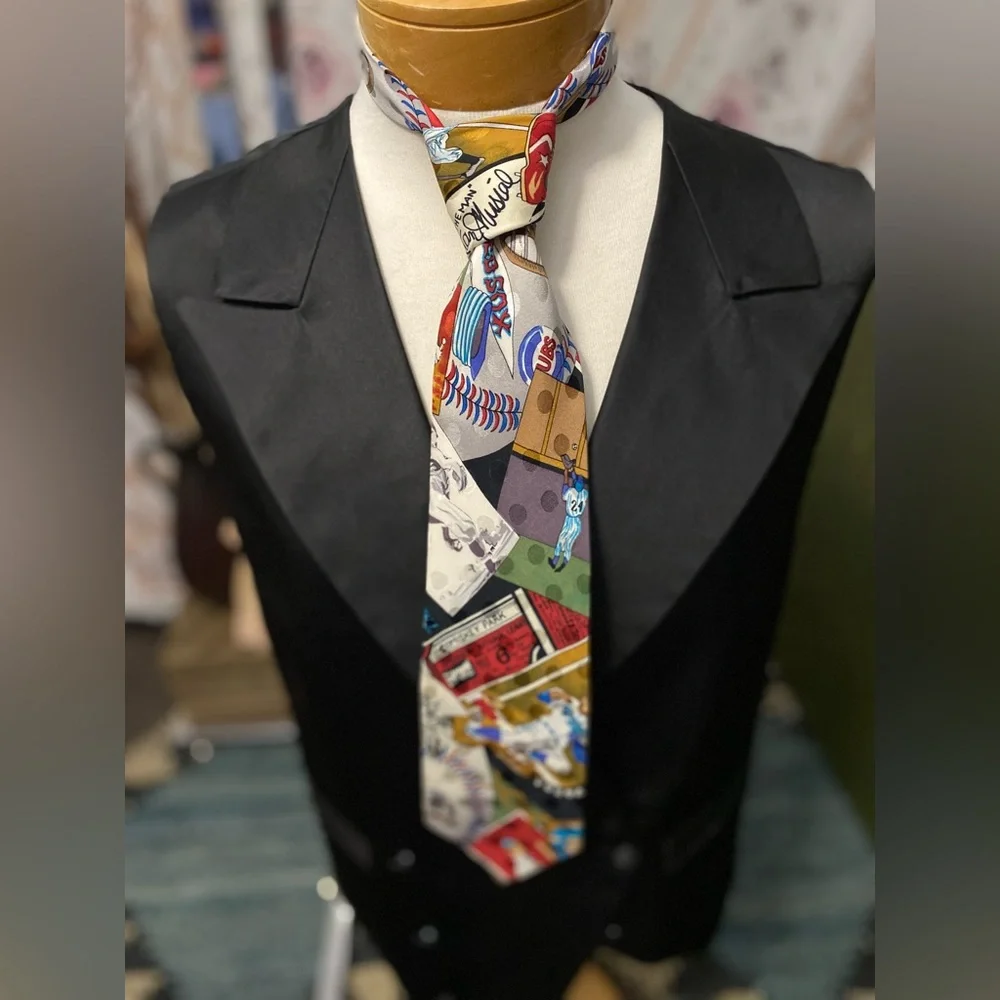 Vintage Nicole Miller 1991 Major League Collection Tie